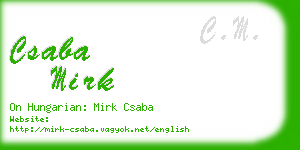 csaba mirk business card